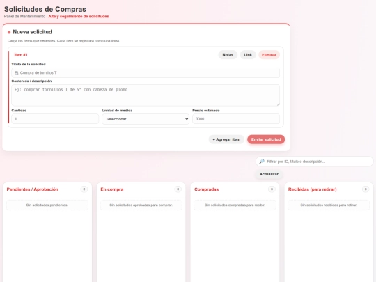 NUEVAS SOLICITUDES/solicitudes screenshot