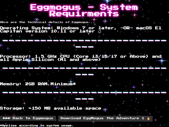 requirements screenshot