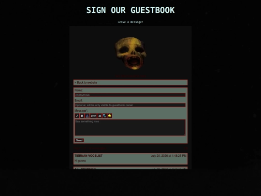 guestbook screenshot