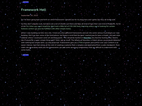 posts/frameworks screenshot