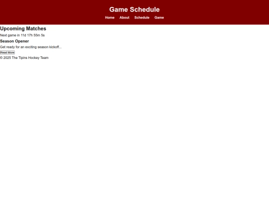 Final/schedule screenshot