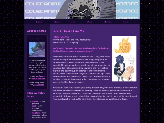 subpages/recs-ithinkilikeyou screenshot
