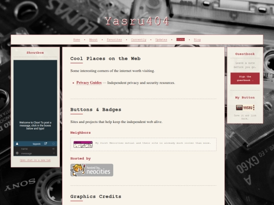 links screenshot