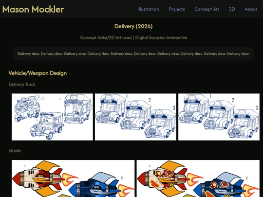 Portfolio/GamesPage/Delivery screenshot