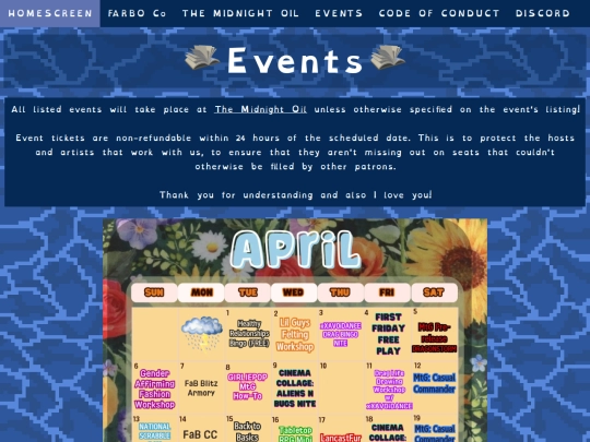 tiredadults/events screenshot