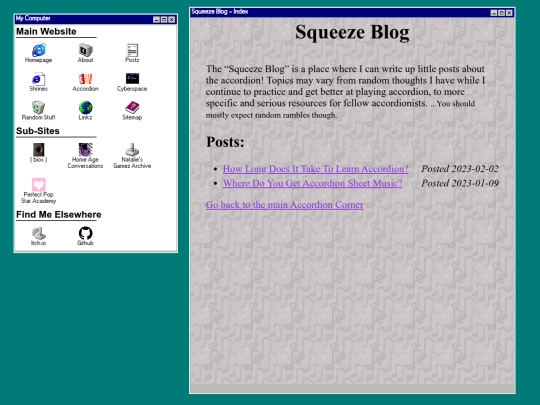 accordion/blog screenshot