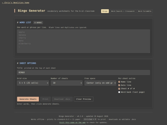 bingo-and-games/bingo-generator screenshot
