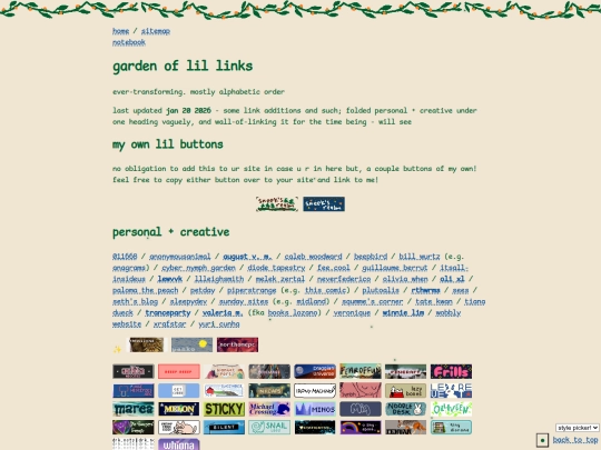 links screenshot