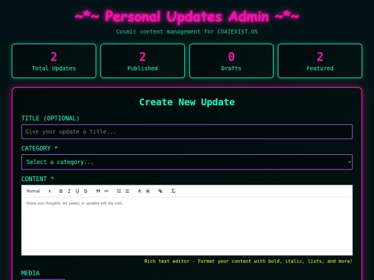 admin/personal-updates-admin screenshot