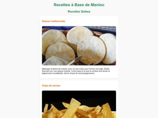 recettes screenshot