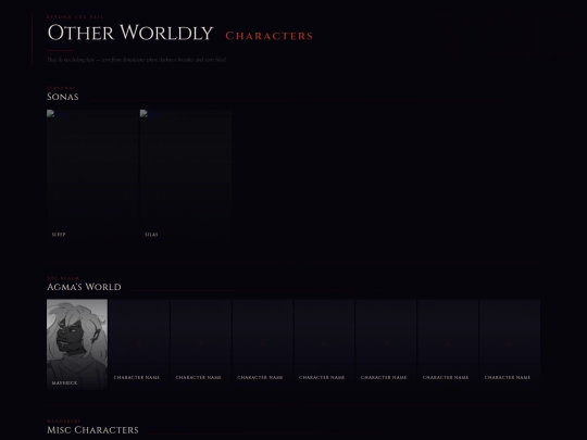 Other characters/otherhomepage screenshot