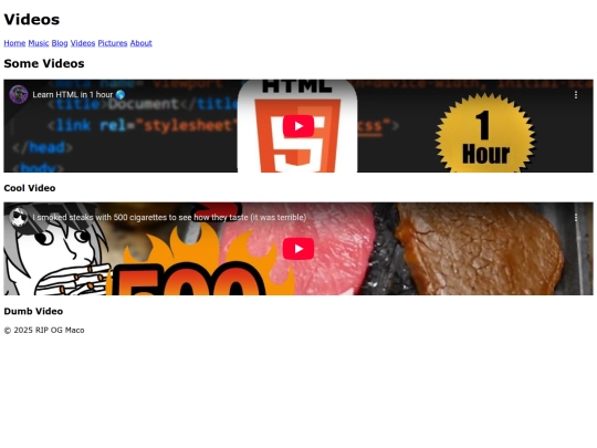 videos screenshot