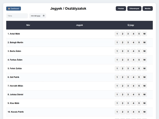grades screenshot