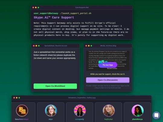 support screenshot