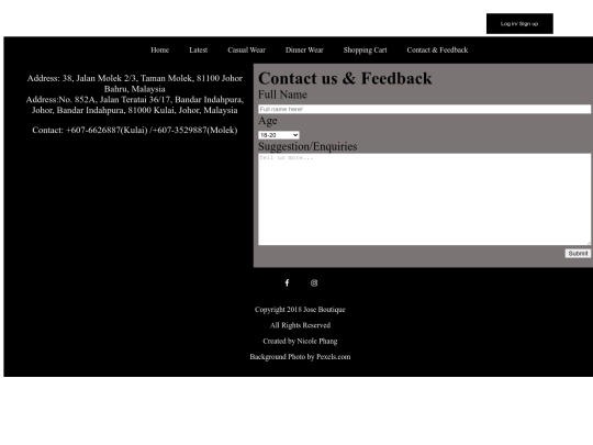 contact us screenshot