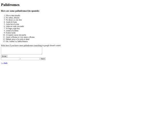 palindromes screenshot