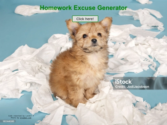Homework Excuse Generator screenshot