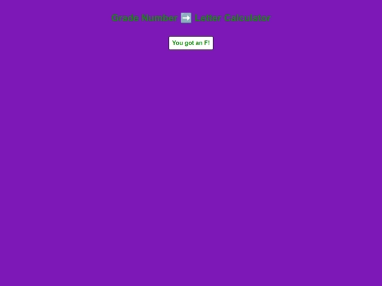JavaScript Grade Calculator screenshot