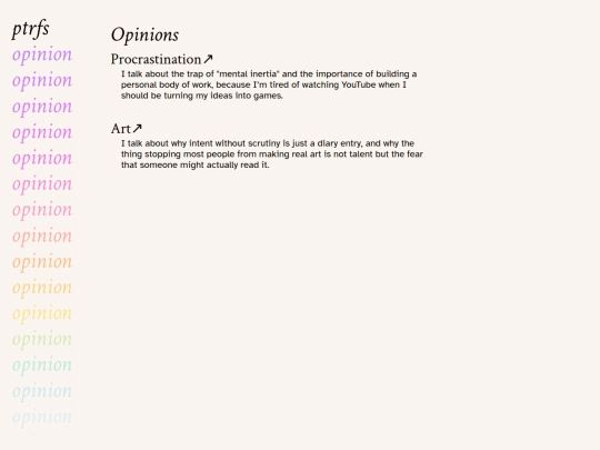 opinions screenshot