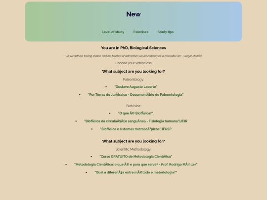 Biological sciencesD screenshot