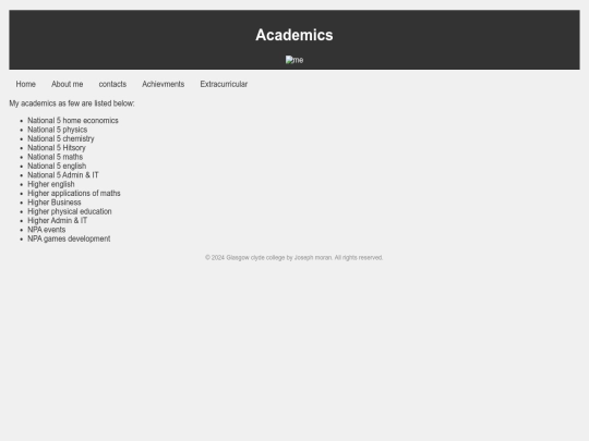 academics screenshot
