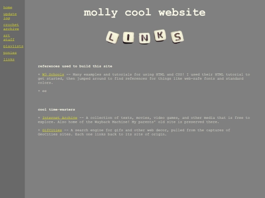 links screenshot