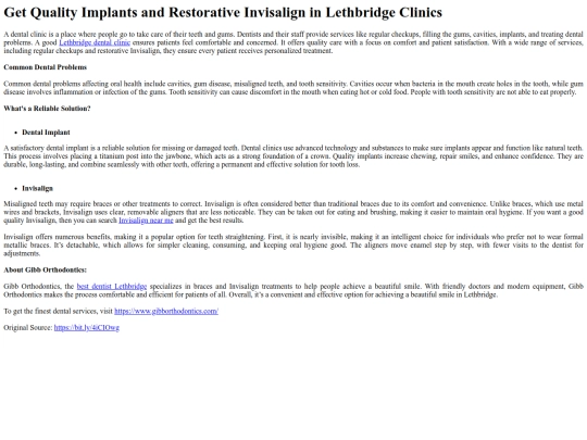 GetQualityImplantsandRestorativeInvisaligninLethbridgeClinics screenshot