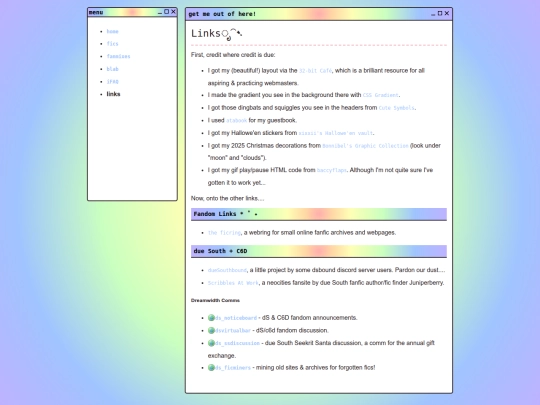 links screenshot