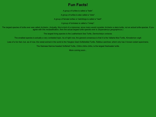 chelonians/funfacts screenshot