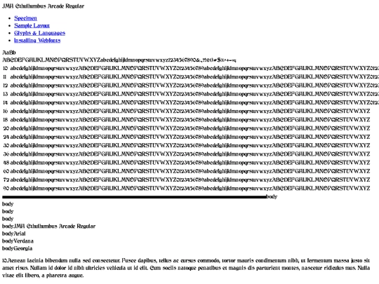 webfontkit-20220509-060535/jmh-cthulhumbus-arcade.cthulhumbusarcade-regular-demo screenshot