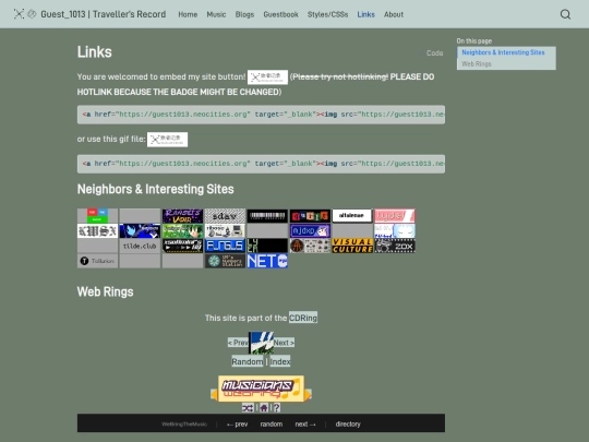 links screenshot