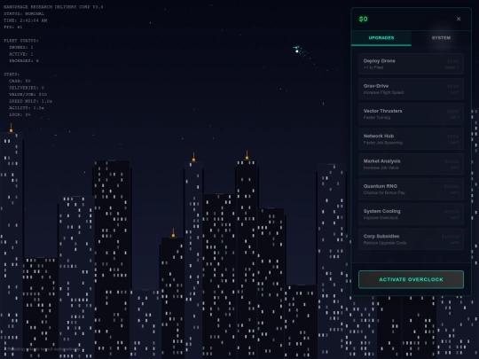 experiments/drone delivery idle game screenshot