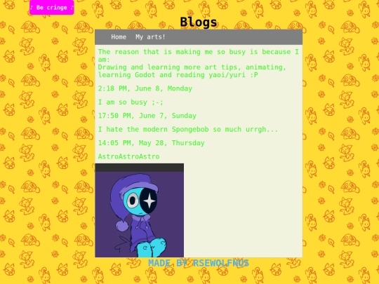 Blog screenshot