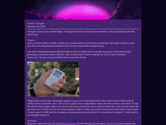 blog/randomthoughts screenshot