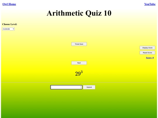 Arithmetic Quiz 10/arithmetic screenshot