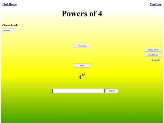 Powers of 4/power screenshot
