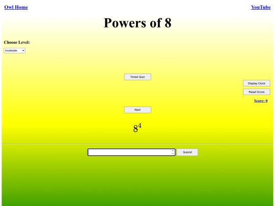 Powers of 8/power screenshot
