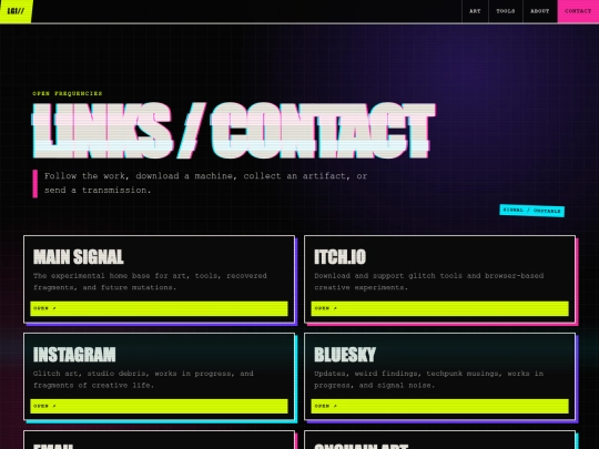 links screenshot
