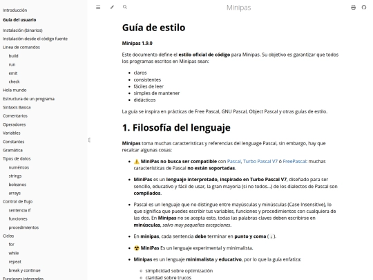projects/minipas/lang/style_guide screenshot