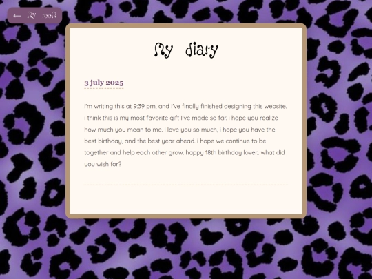 diary screenshot