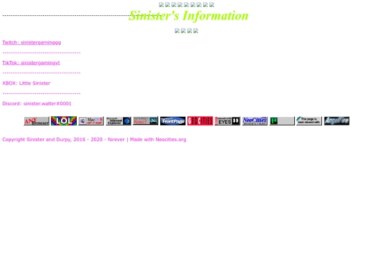 SinistersInformation screenshot