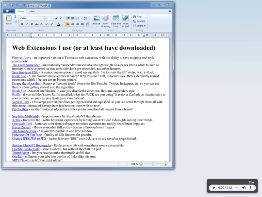 Links screenshot