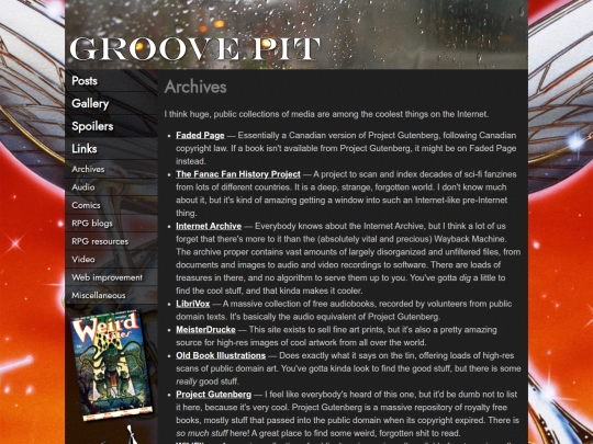 links screenshot
