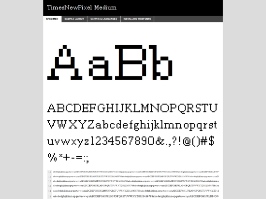 webfontkit-20251222-222556/timesnewpixel-demo screenshot