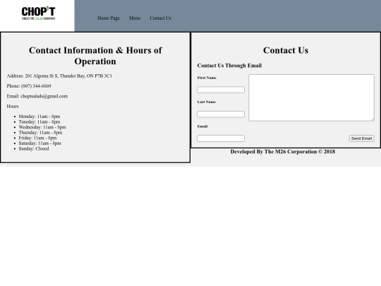 Contact Us screenshot