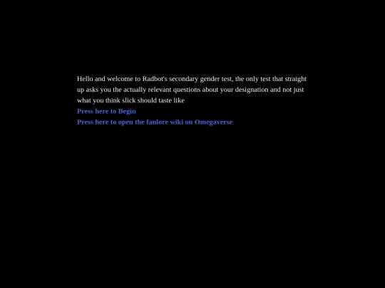 Radbot's Secondary Gender Test screenshot