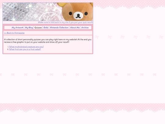 quizzes screenshot