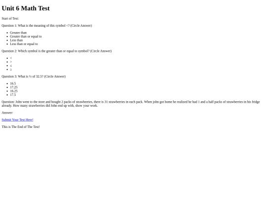 MathTest screenshot