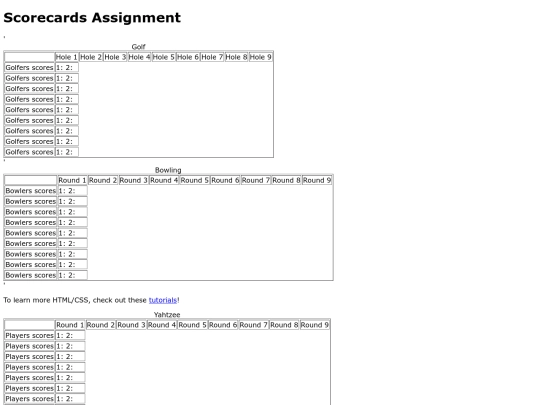 scorecards screenshot