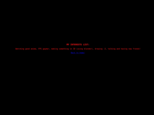 interests screenshot